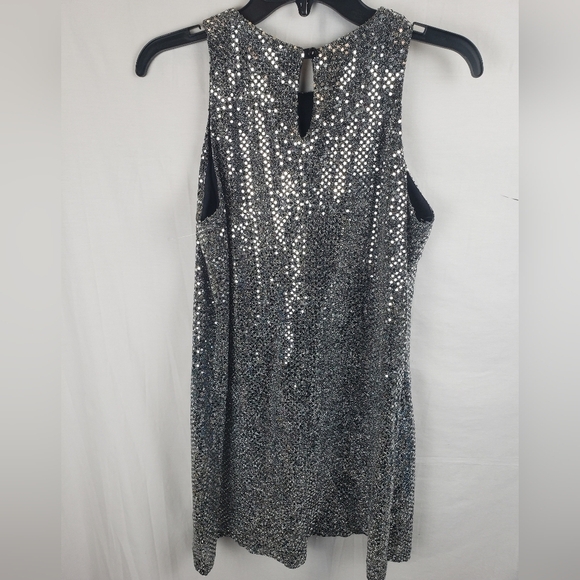 All That Jazz Silver Sequined Sleeveless Dress Sz 7/8 - Picture 3 of 7